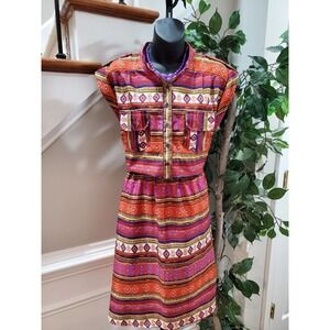 Speed Control Women's Multicolor Polyester Cap Sleeve Knee Length Dress Size 3X